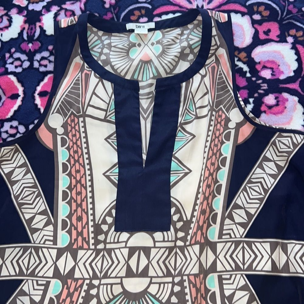 Bar lll Sleeveless Aztec Print Drop Waist Dress - Picture 5 of 6
